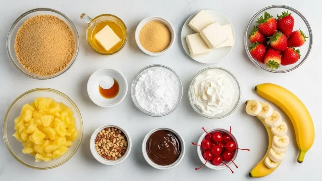 banana split cake Ingredients