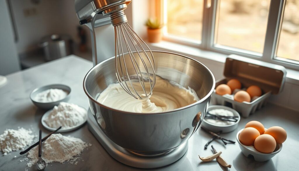 easy vanilla cake recipe mixing process