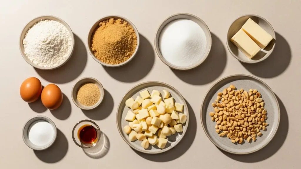 White Chocolate Macadamia Nut Cookies Ingredients